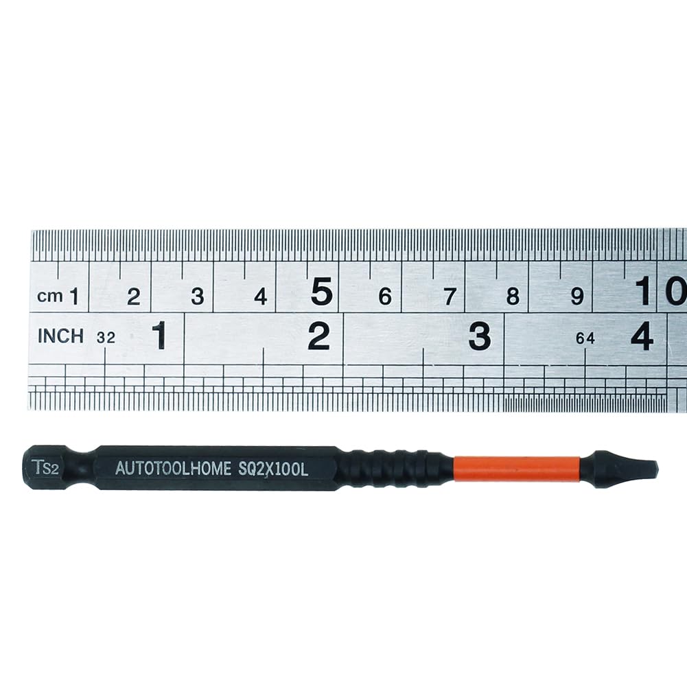 AUTOTOOLHOME 10 Pack #2 Square Driver Bit 4 inch Long Square Impact Drill Bit for Pocket Hole Jig System SQ2 Bits