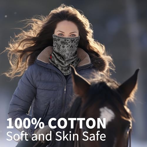 LANLFY Flame Resistant Face Mask FR Neck Gaiter HRC 2 Welding Covering Paisley 1pc