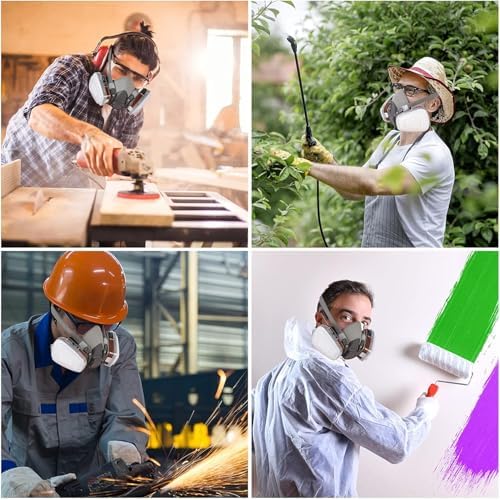 Reusable Half Face Cover - 6200 Half Respir¬Ñtor Face Cover£¬for Paint, Dust and Formaldehyde, Sanding, Polishing,Spraying,Against Dust,Chemicals(3pcs)