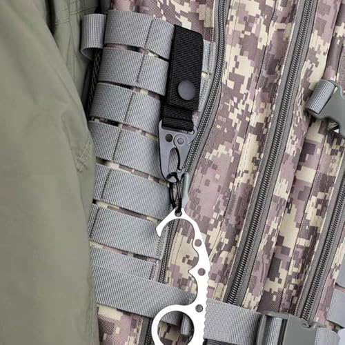 Heavy Duty Keychain Clips - 2 pcs Black Molle Sling Hooks