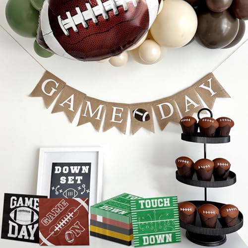 Football Napkins Set - 100 Disposable Napkins with 5 Designs for Parties