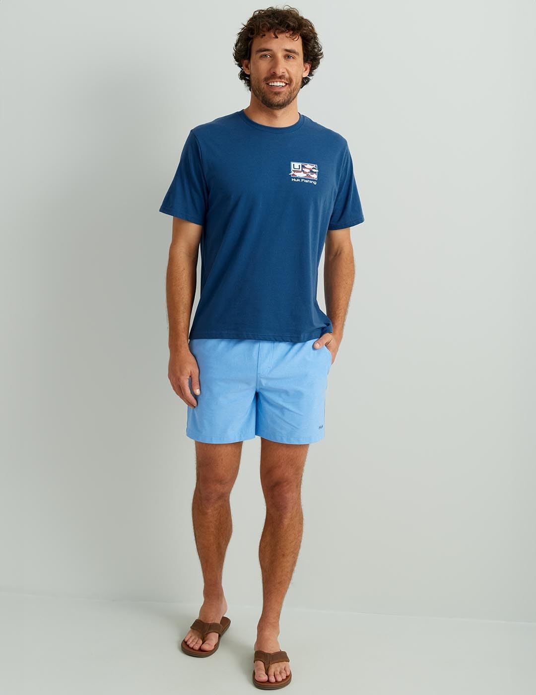 HUK Mens Fishing Graphic Tee, Performance Short Sleeve, Quick-Dry, Trophy Flag - Set Sail, Small