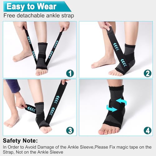 Ankle Brace with Support Strap for Plantar Fasciitis & Recovery - XXL