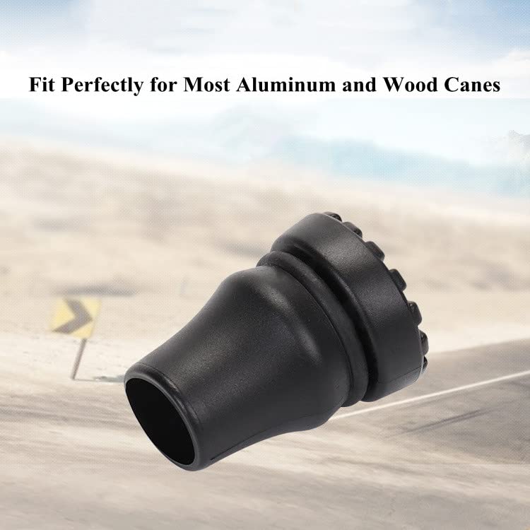 Heavy Duty Rubber Cane Tips 3/4 Inch - 2 Pack Replacement Tips