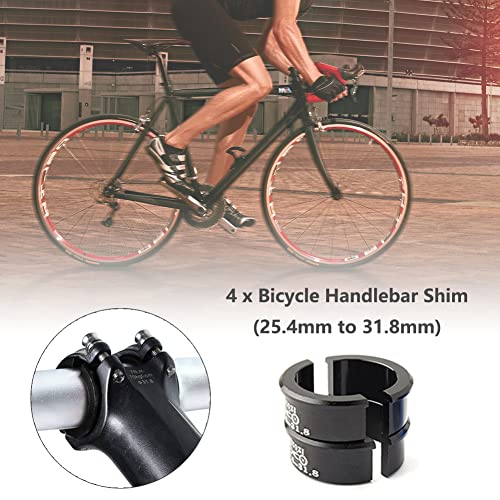 4x Aluminum Handlebar Shim Adapter 25.4mm to 31.8mm Bicycle Spacers