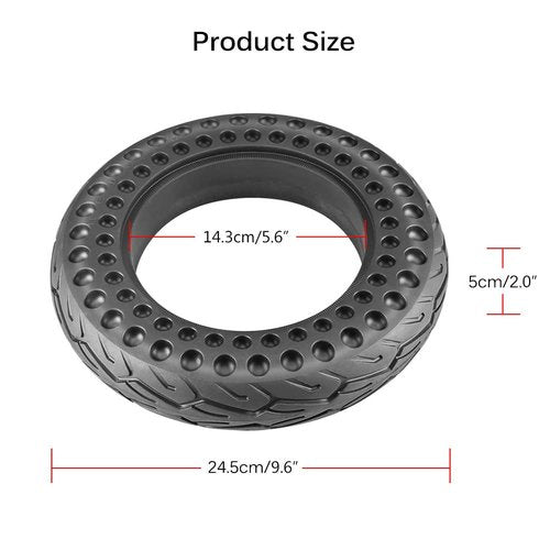 GLDYTIMES 10 Inch 10x2.125 Scooter Tire, Solid Tubeless Replacement Tire for 10x2/54-152 Electric Scooter Wheels, Rubber Honeycomb Front Rear Tires