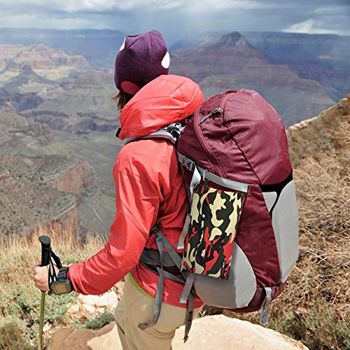 FunOwlet Canvas Tool Pouch Zipper Bag - 5 Pack Heavy Duty Utility Camo Bags with Carabiner, Multi-Purpose Storage Organizer Clip on Tote Pouches 12.5 x 7-Inch