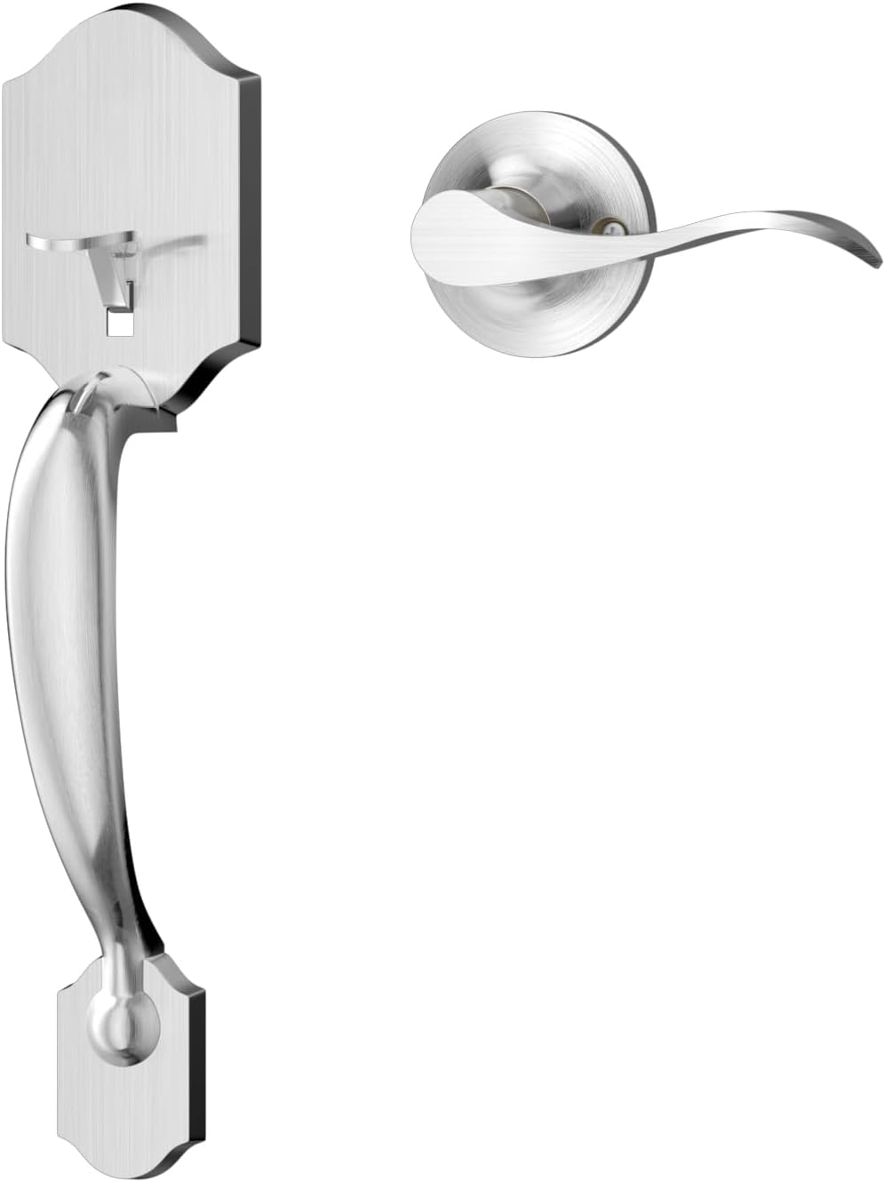 Gold Front Door Handle & Deadbolt Set - Reversible Lever Lock Hardware