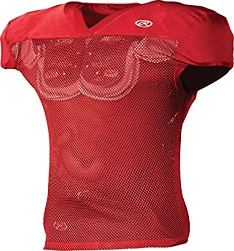 Premium Pro Cut Mesh Practice Football Jersey - Medium Scarlet