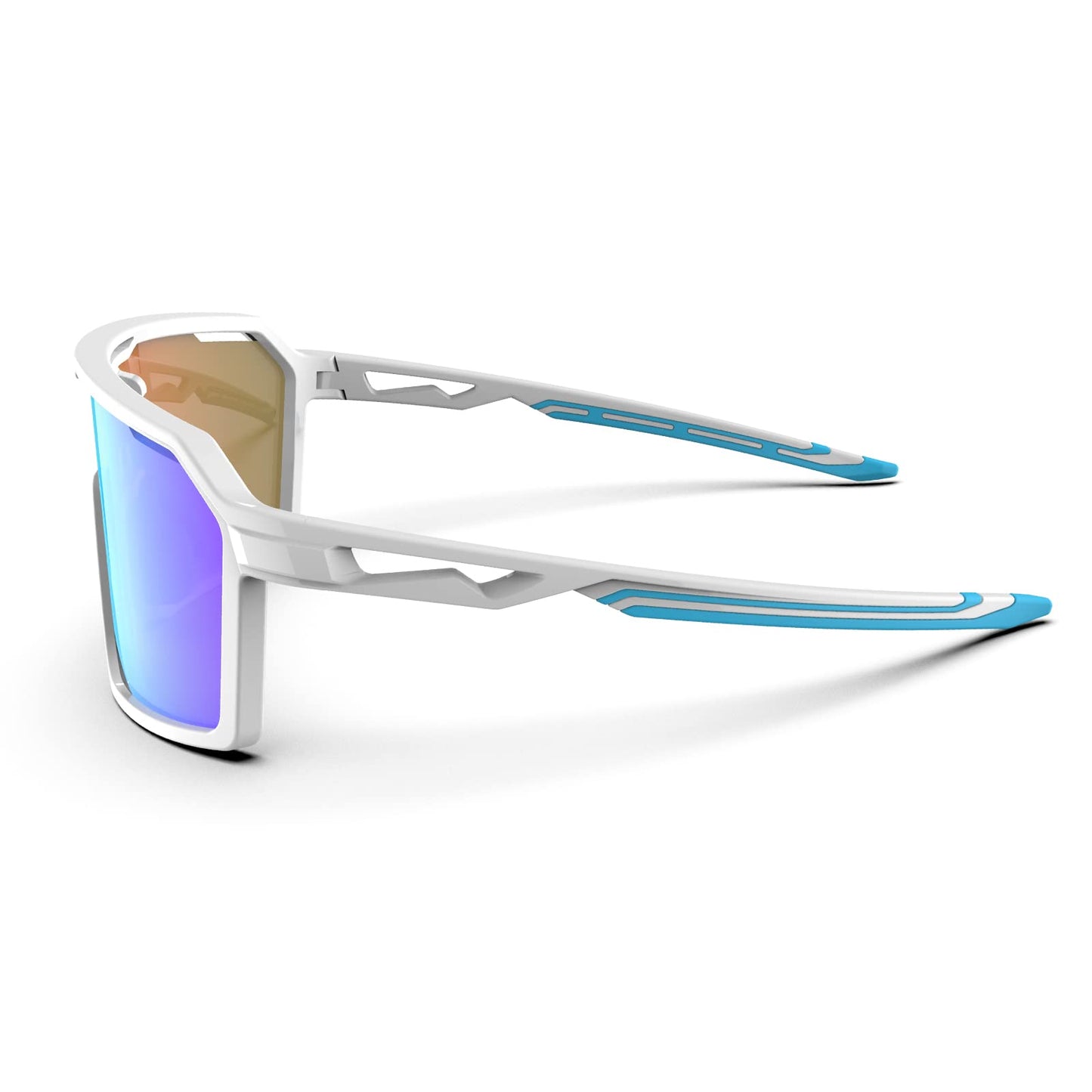 HAAYOT Sports Sunglasses for Men Women,Cycling Baseball Fishing Running Biking Glasses,UV Protection White Azure Blue
