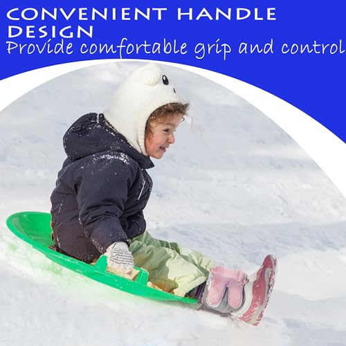 Heavy-Duty Cold Resistant Snow Sled with Handles - Green