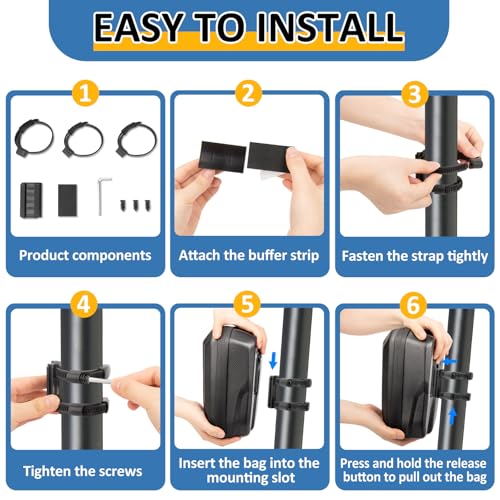 TEUEN Black 2L Universal Electric Scooter Storage Bag with Quick-Release