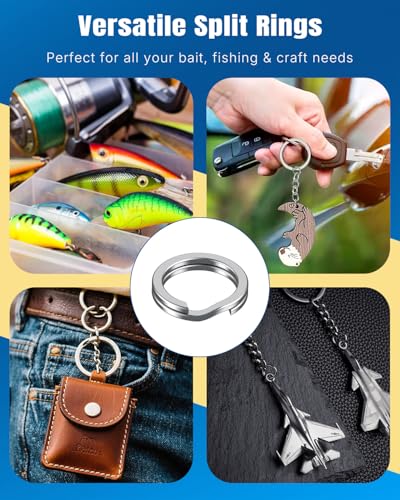 250 Pcs Split Rings and Pliers Kit for Fishing - Blue