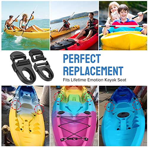 Kayak Seat Repair Kit - 4 Sets of Clips and Hooks for Stability