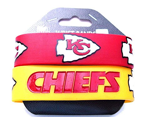 Kansas City Chiefs Silicone Rubber Bracelets - 2-Pack
