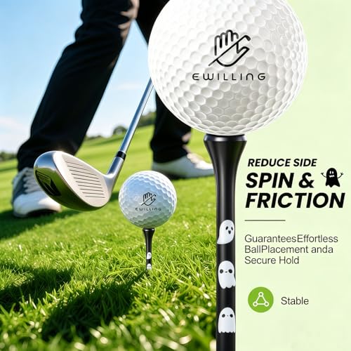 Cute Ghost Golf Tees - 20 Pack Black Novelty Golf Accessories