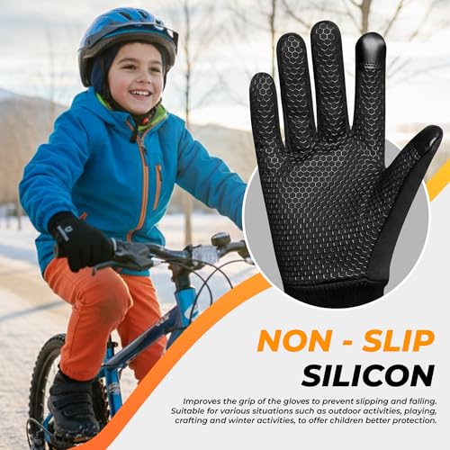 Kids Thermal Cycling Gloves - Flexible Grip & Touchscreen - XS (4-6 Years)