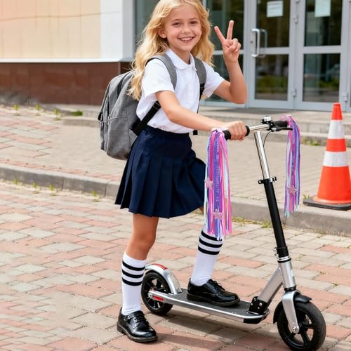 Kid's Bicycle Handlebar Streamers - Colorful Tassel Ribbons - New Purple