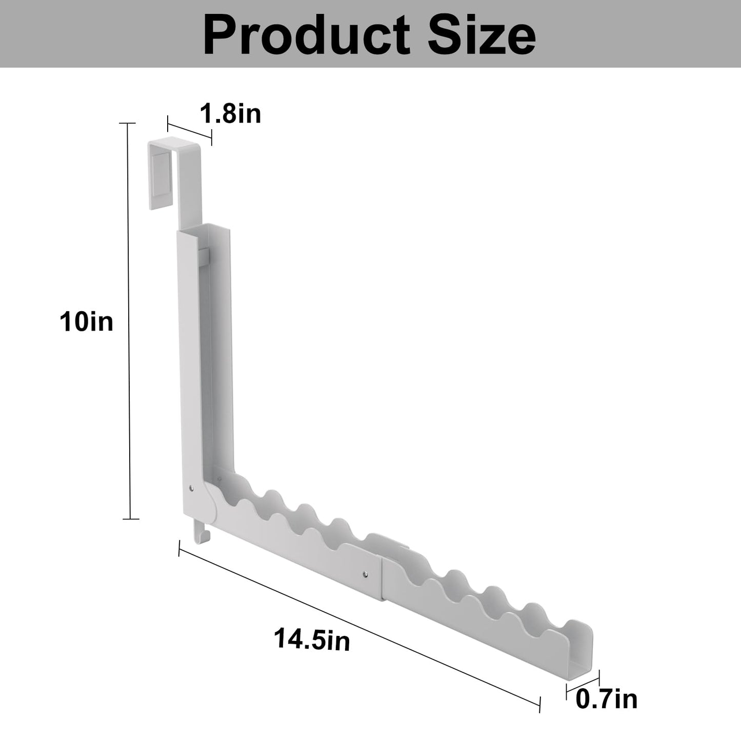 Hoomast Over The Door Hooks Hanger Fit Up to 1 3/4 Inch Optimal, Extended Foldable Over The Door Clothes Drying Rack for Laundry Bathroom Bedroom (White 1 Pack)