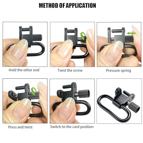2 Pcs Heavy Duty Sling Swivel Mounts, 1.25 Inch Quick Detach Push Button