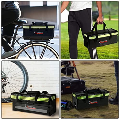 ROLOWAY Lipo Battery Bag (20 x 5 x 7.5 inch), Large Fireproof Lipo Ebike Bag with Comfortable Handle, Reflective Strip