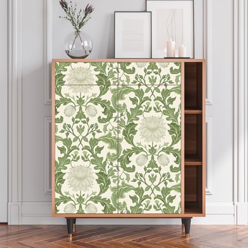 Peel and Stick Wallpaper for Home Decoration Kitchen Botanical Crest Wallpaper Removable Vinyl Self Adhesive Shelf Paper & Drawer Liner Roll House, Workshop & Office 17.3" x 118" SM-120-3
