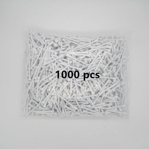 HH-GOLF®1000 Pcs Golf Tees Bulk Wood Tees 2 3/4 Inch Tall, Less Friction Professional White Wooden Tees for Clubs