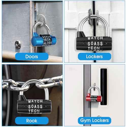4 Pcs 5 Letter Combination Lock Heavy Duty Gym Locker 5 Digit Word Locker Keyless Resettable Metal Lock for College Gym Toolbox Hasp Cabinet(Letter)