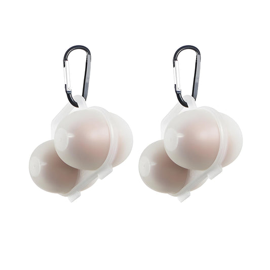 RoseFlower 2pcs Egg Holder Container, 2 Girds Plastic Egg Storage Box Shockproof Protection, Portable Egg Tray Carriage Dispenser for Camping Picnic Travel Kitchen Refrigerator Outdoor, Clear