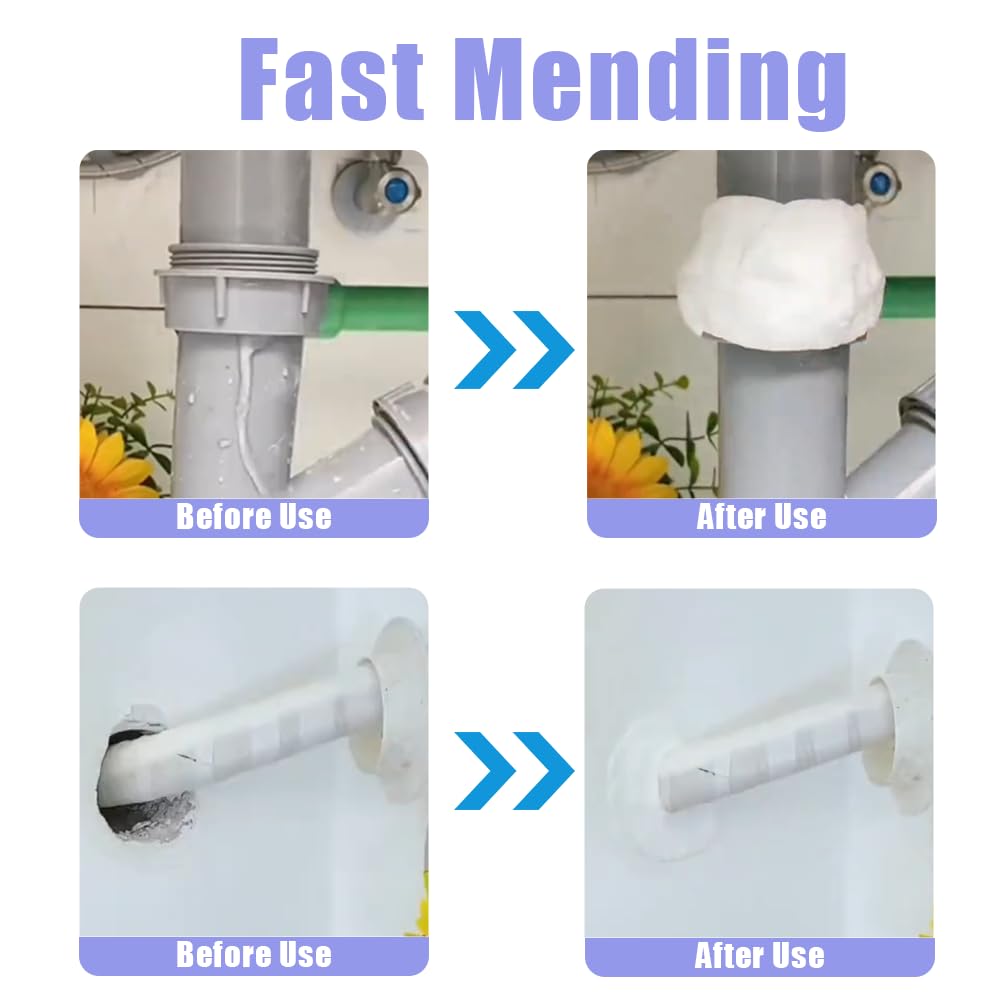 White Waterproof Duct Seal Putty (6 pcs), Moldable Plumbers Putty and Sealing Clay for Indoor & Outdoor Use – Quick Mending for Air Conditioning Holes, Drain Connections, Ideal for Wall Hole Repairs