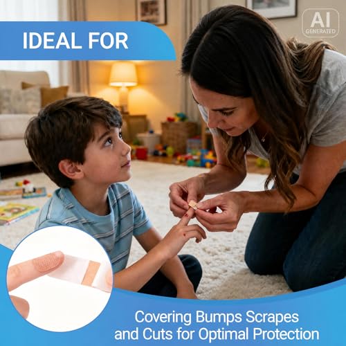 HAPPY CHEERS 3/4" x 3" Water-Resistant Adhesive Bandages Bulk 1000 Count