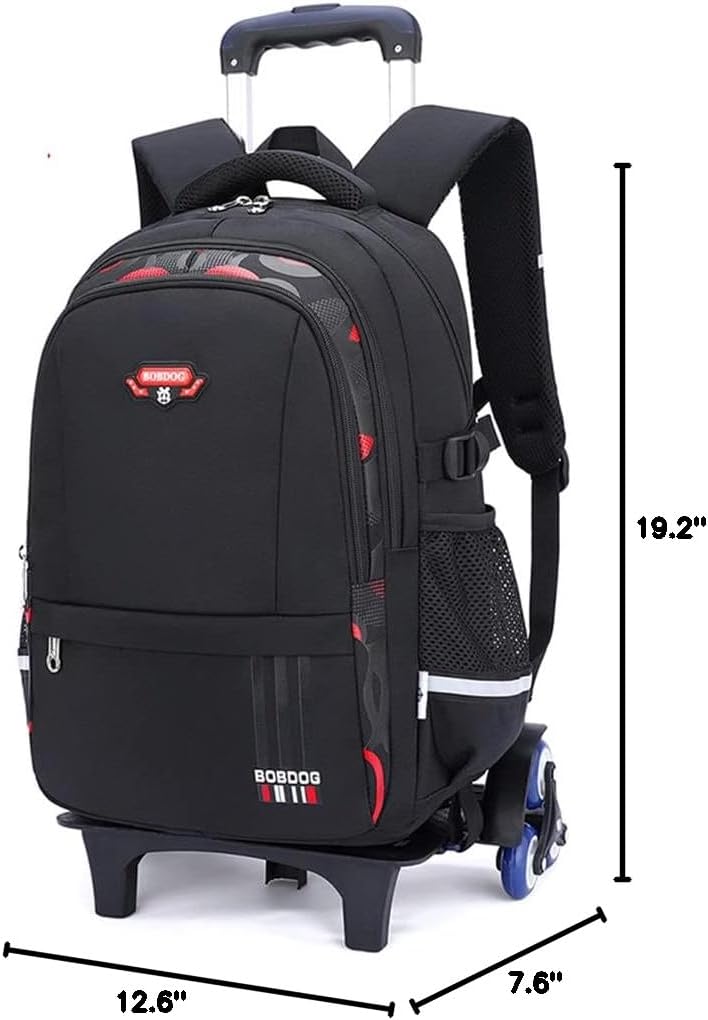 Mfikaryi Rolling Backpack - Solid Color Camo Print Wheeled School Bag for Kids | Durable & Stylish