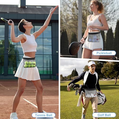 NVAAV Tennis Ball Holder, Pickleball Waist Pouch – 1 Pack, Adjustable Belt