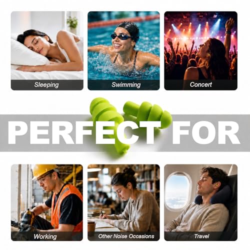 Silicone Ear Plugs - 8 Pairs Reusable Noise Cancelling - 8 Colors