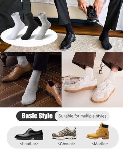 6 Pairs Quarter Length Ankle Socks for Men & Women - White