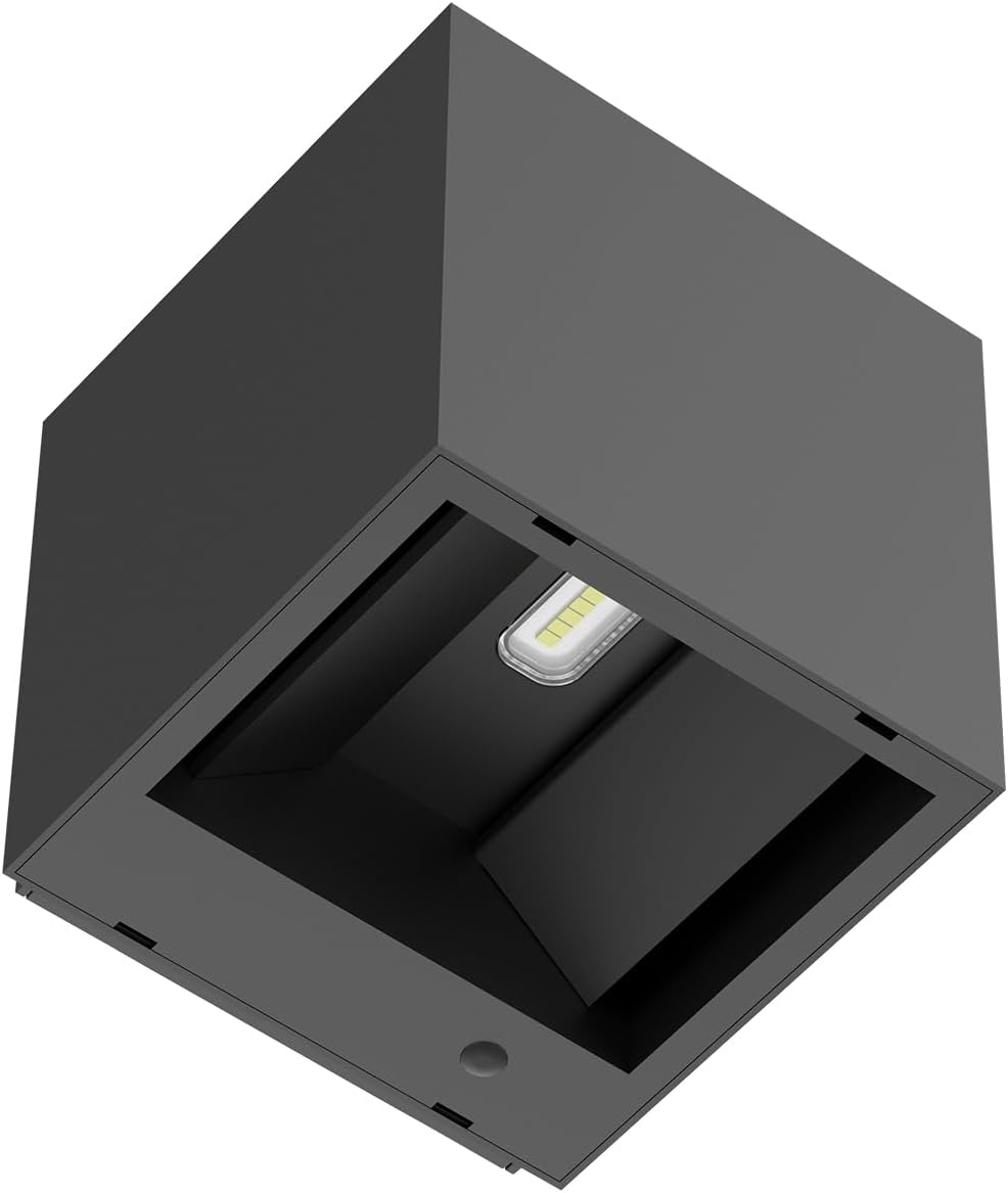 Up and Down Solar Wall Lights - 2pcs Waterproof 4000K 700LM Outdoor Cube Design for Porch, Patio & Yard Decor