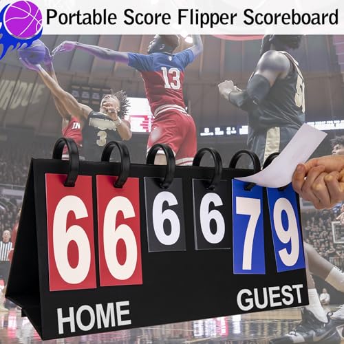 Portable Flip Scoreboard for Outdoor Sports - 6 Digits