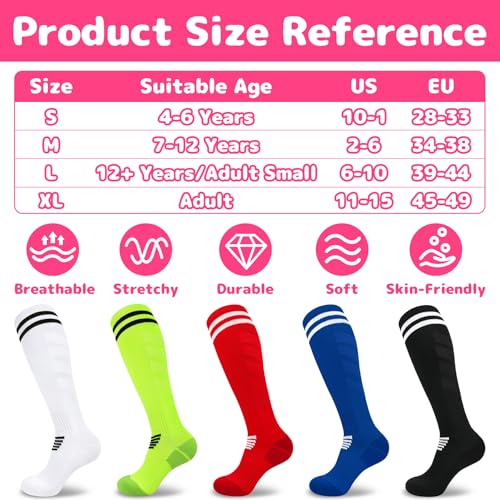 Kids Soccer Socks - Medium Hot Pink/Black Youth Baseball Socks