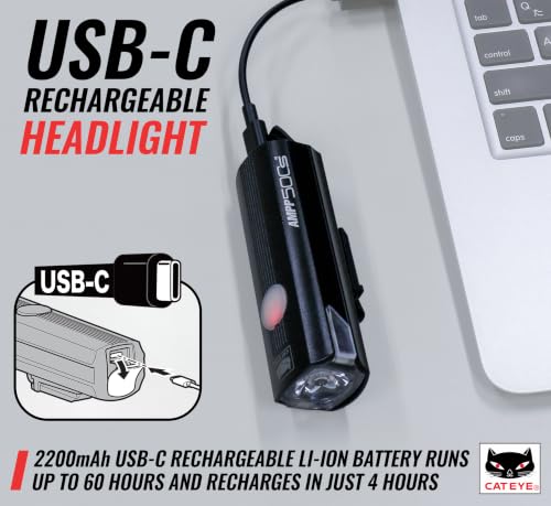 CATEYE AMPP500S USB Rechargeable Bike Headlight - Bright Cycling Light