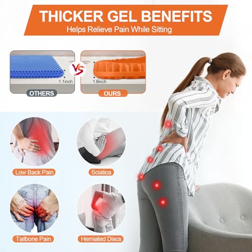 iMiibel Orange Anti Slip Kayak Seat Cushion Waterproof Gel Support Pad