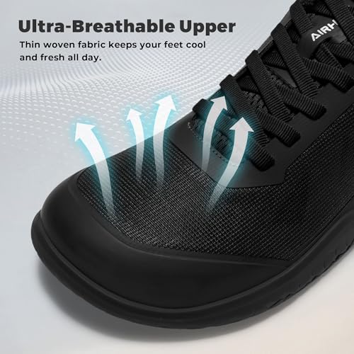 AIRHAS Men's Zero Drop Barefoot Training Shoes Black 11 - Minimalist Fitness Sneakers