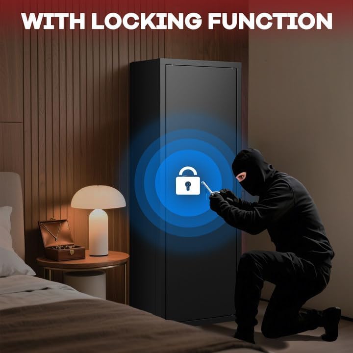 Gun Safe with Keyboard - Quick Access Rifle Safe for 10-15 Rifles - Black