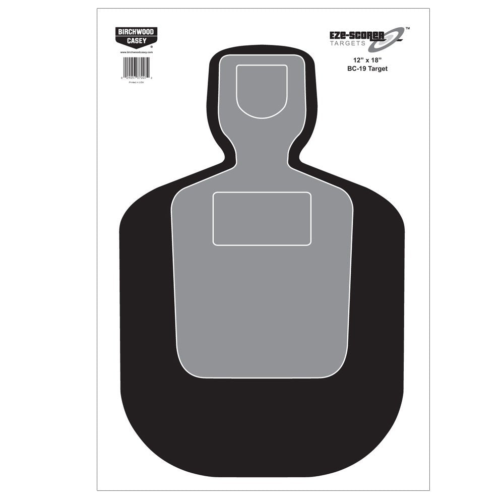 Birchwood Casey 12" x 18" Eze-Scorer BC-19 Shoot-Up Brilliant White Paper Targets for Indoor and Outdoor Use, 100 Targets