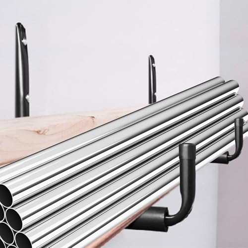 HOME MASTER HARDWARE Heavy Duty 9" Jumbo Arm Garage Wall Hooks 4 Pack ? 50Lbs Ladder Hangers, Wall Mount Utility Storage for Bikes, Folding Chairs, Kayaks & Bulk Items