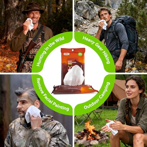 Scent Elimination Wet Wipes for Hunting - Extra Large Field Cleaning Towels