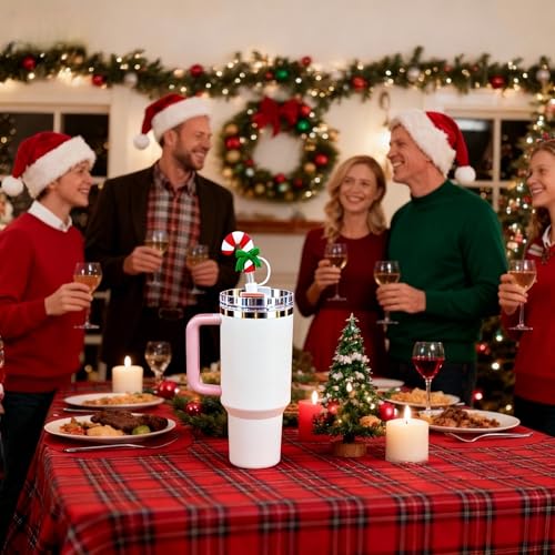 Candy Cane Straw Cover for 10mm Straws - Red