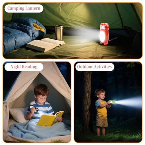KunHe 10 Pack Animal Flashlights 2 in 1 Camping Lantern Flashlights Christmas Stocking Stuffers Small Flashlight Party Favors Halloween Christmas Gift for Girls Boys