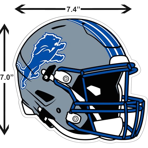 NFL Detroit Lions Helmet Decal - Team Colors, 7" x 7.25"