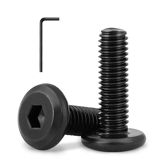 5/16-18 x 2" (10 Pack) Flat Head Hex Socket Cap Screws Bolts, Black Oxide 304 Stainless Steel 18-8, Hex Drive, Bright Finish, Fully Machine Thread
