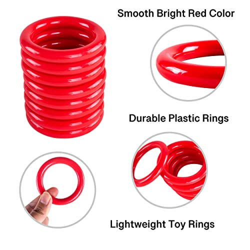 Red Plastic 2.5 Inch Carnival Ring Toss Game - 24 Pack